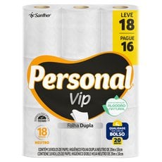 Papel Higiênico Folha Dupla Neutro Personal Vip 20m Pacote Leve 18 Pague 16 Unidades Papel Higiênico Folha Dupla Neutro Personal Vip 20m Pacote Leve 18 Pague 16 Unidades