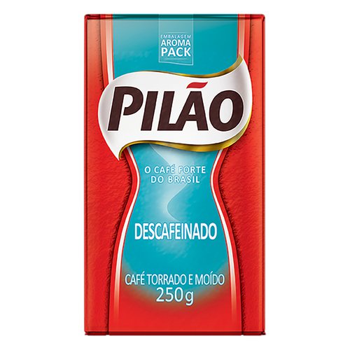 Café Torrado e Moído a Vácuo Descafeinado Pilão Pacote 250g Café Torrado e Moído a Vácuo Descafeinado Pilão Pacote 250g
