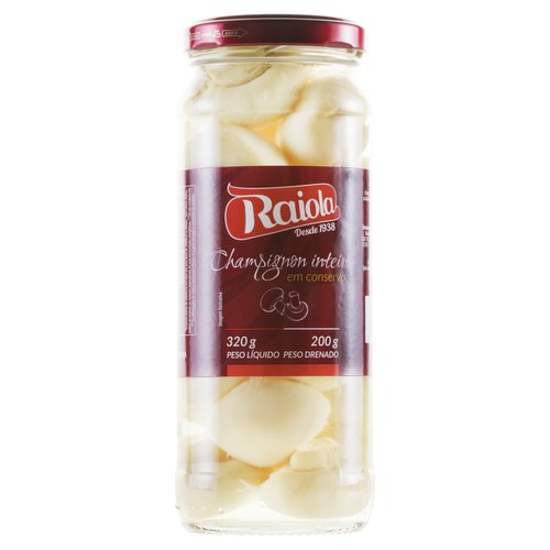 Cogumelo Champignon em Conserva Inteiro Raiola Vidro 200g Cogumelo Champignon em Conserva Inteiro Raiola Vidro 200g