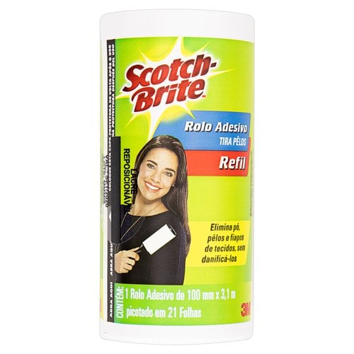 Rolo Adesivo Tira Pelos Scotch-Brite 100mm x 3,1m Refil Rolo Adesivo Tira Pelos Scotch-Brite 100mm x 3,1m Refil