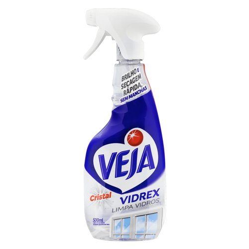 Limpa-Vidro Líquido Cristal Veja Vidrex Frasco 500ml Borrifador Limpa-Vidro Líquido Cristal Veja Vidrex Frasco 500ml Borrifador