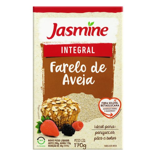 Farelo de Aveia Jasmine Pacote 170g Farelo de Aveia Jasmine Pacote 170g