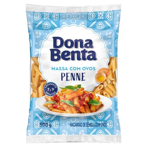 Macarrão de Sêmola com Ovos Penne Dona Benta Pacote 500g Macarrão de Sêmola com Ovos Penne Dona Benta Pacote 500g
