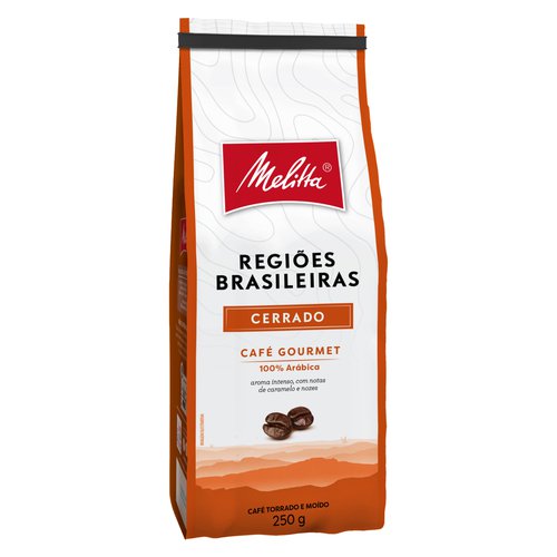 Café Torrado e Moído Cerrado Melitta Gourmet Regiões Brasileiras Pacote 250g Café Torrado e Moído Cerrado Melitta Gourmet Regiões Brasileiras Pacote 250g