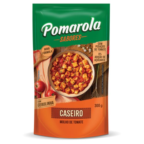 Molho de Tomate Caseiro com Cebolinha Pomarola Sabores Sachê 300g Molho de Tomate Caseiro com Cebolinha Pomarola Sabores Sachê 300g