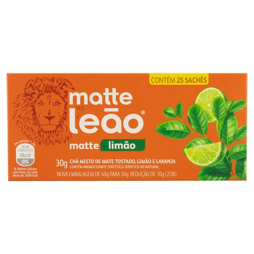 Chá Mate Limão Matte Leão Caixa 30g 25 Unidades Chá Mate Limão Matte Leão Caixa 30g 25 Unidades