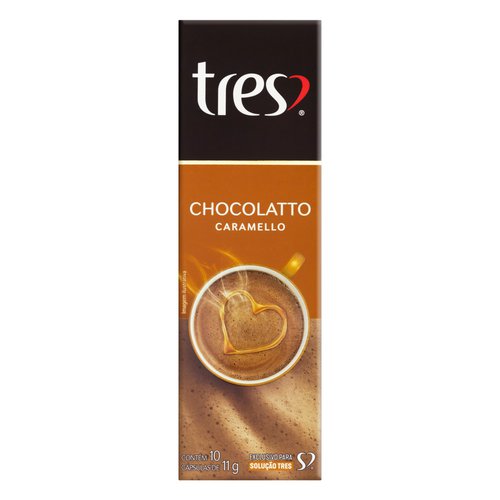 Chocolate Quente em Cápsula Chocolatto Caramello Tres Caixa 110g 10 Unidades Chocolate Quente em Cápsula Chocolatto Caramello Tres Caixa 110g 10 Unidades