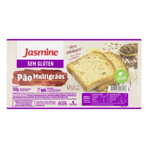 Pão de Sanduíche Multigrãos sem Glúten Jasmine Pacote 350g Pão de Sanduíche Multigrãos sem Glúten Jasmine Pacote 350g