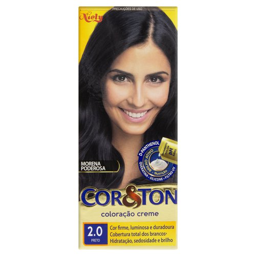 Kit Tintura Cor&Ton 2.0 Preto 180G Kit Tintura Cor&Ton 2.0 Preto 180G