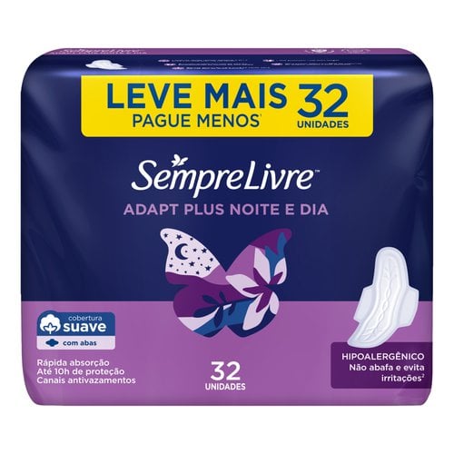 Absorvente Sempre Livre Noturno Suave Leve 32 Pague 24 Absorvente Sempre Livre Noturno Suave Leve 32 Pague 24