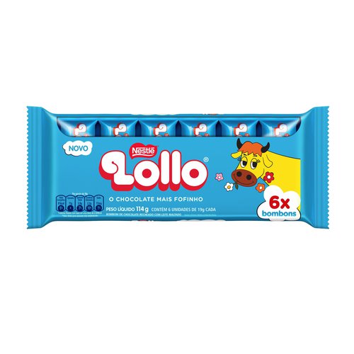 Pack Bombom Chocolate Recheio Leite Maltado Lollo Pacote 114g 6 Unidades Pack Bombom Chocolate Recheio Leite Maltado Lollo Pacote 114g 6 Unidades