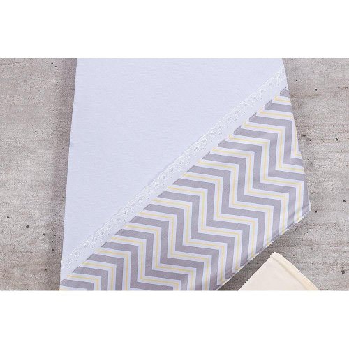 Cueiro Flanelado Chevron Zig-Zag Cinza e Amarelo 01 Peça Cueiro Flanelado Chevron Zig-Zag Cinza e Amarelo 01 Peça