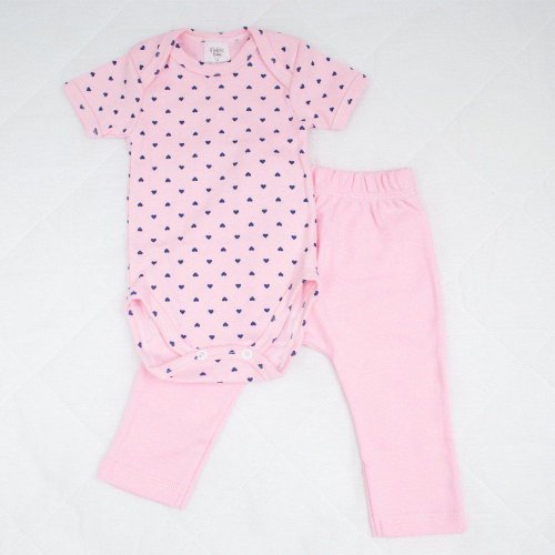 Conjunto de Body e Mijão Rosa Corações 2 peças Conjunto de Body e Mijão Rosa Corações 2 peças