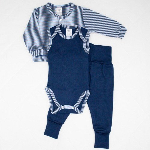 Conjunto de Body, Mijão e Casaquinho Azul Marinho 3 peças Conjunto de Body, Mijão e Casaquinho Azul Marinho 3 peças
