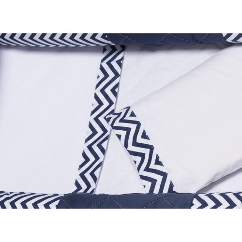 Jogo de Lençol para Berço Desmontável Chevron Azul Marinho 3 peças Jogo de Lençol para Berço Desmontável Chevron Azul Marinho 3 peças