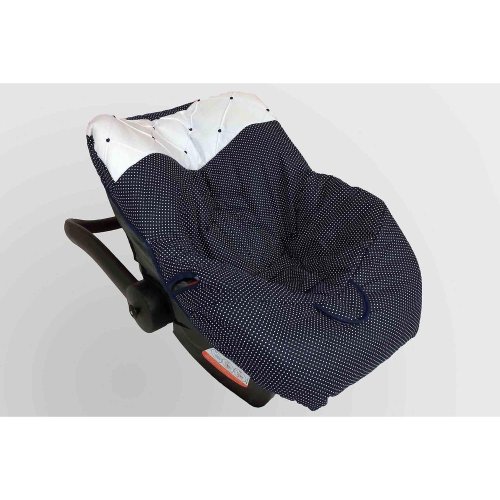 Capa para Bebe Conforto Elasticada Azul Marinho Poá Capa para Bebe Conforto Elasticada Azul Marinho Poá