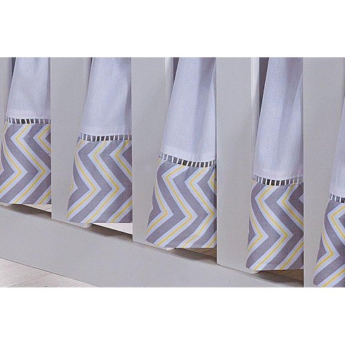 Saia de Berço Ponto Palito Chevron Zig-Zag Amarelo Saia de Berço Ponto Palito Chevron Zig-Zag Amarelo