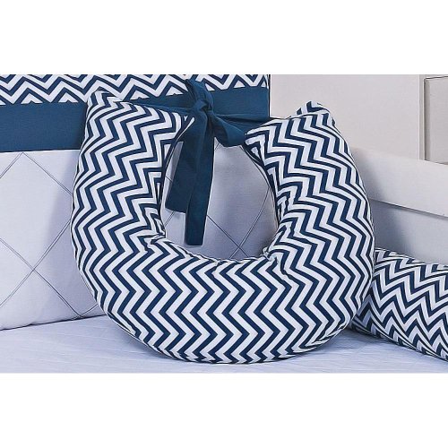 Almofada Amamentação Chevron Zig-Zag Azul Marinho Almofada Amamentação Chevron Zig-Zag Azul Marinho