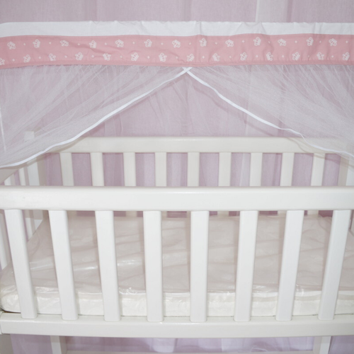 Mosquiteiro para Mini Berço com Bandô Coroa Rosa Mosquiteiro para Mini Berço com Bandô Coroa Rosa