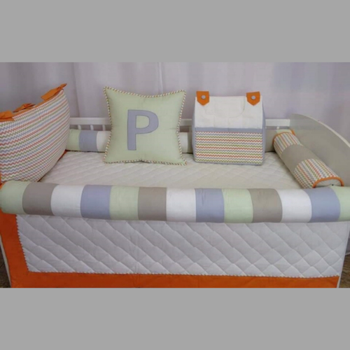 Kit Berço Americano Personalizado 9 Peças Percal Chevron Kit Berço Americano Personalizado 9 Peças Percal Chevron