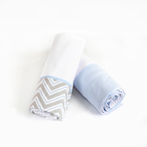 Cueiro Flanelado Chevron Zig-Zag Azul Claro 01 Peça Cueiro Flanelado Chevron Zig-Zag Azul Claro 01 Peça