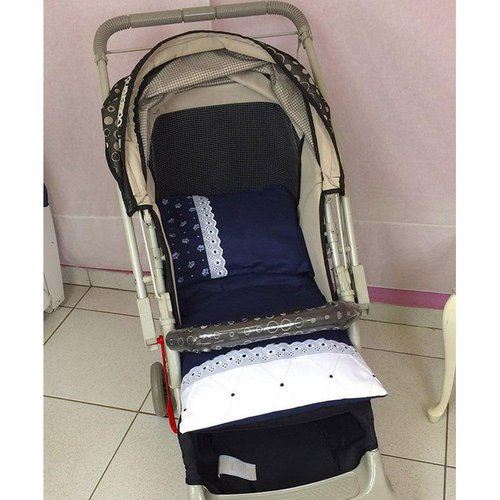 Colchonete para Carrinho de Bebê 2 Peças Azul Marinho Coroa Colchonete para Carrinho de Bebê 2 Peças Azul Marinho Coroa