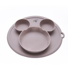 Pink Suction Three-portion Plate – Spoon & Fork