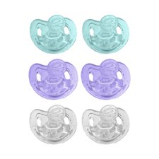 Pacifier Clear-Lilac-Green (Set of 6)