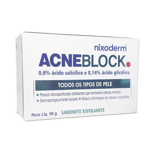 Sabonete Facial Esfoliante Nixoderm Acneblock Barra 90g Drogaria Nossa Farma 1973