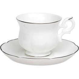 Jogo 6 Xícaras Café Windsor Platinum Lining  Royal Porcelain