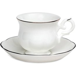 Jogo 6 Xícaras Chá Windsor Platinum Lining Royal Porcelain