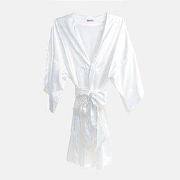 Kimono P Cetim Vegano Off White