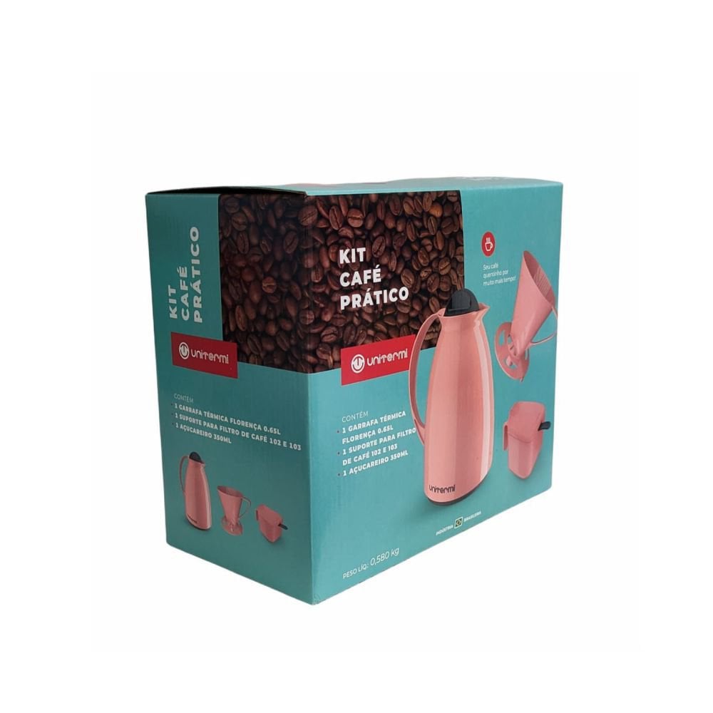 Kit Prático Para Café Rosa Unitermi Casa Mix Utilidades