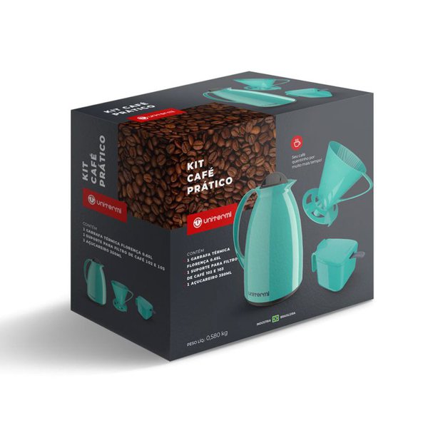 Kit Prático Para Café Verde Tiffany Unitermi Casa Mix Utilidades
