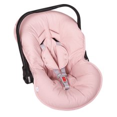 Capa Bebê Conforto e Protetor de Cinto Rosê Ajustável, 100% Algodão - 3 Peças