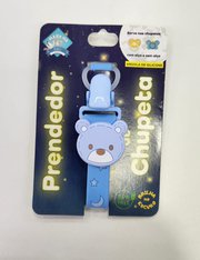 Prendedor de Chupeta Brilha Azul Urso - 01 Peça