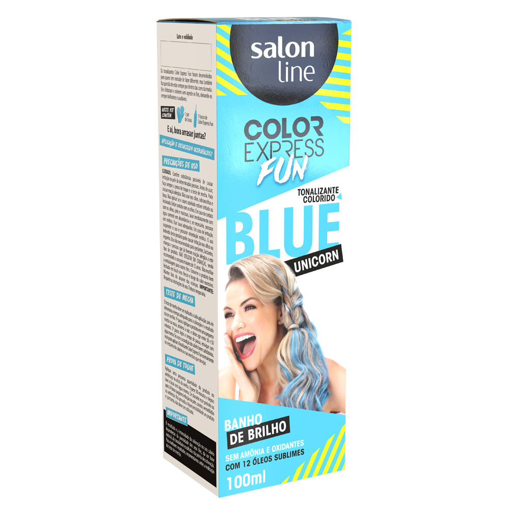 Tonalizante Salon Line Color Express Fun Blue Unicorn 100ml - Cigana Beleza