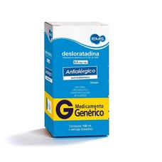 Desloratadina EMS 0,5mg/mL, caixa com 1 frasco com 100mL de xarope + seringa dosadora