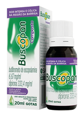 Buscopan Composto 6,67mg/mL + 333,4mg/mL, caixa com 1 frasco gotejador com 20mL de solução de uso oral