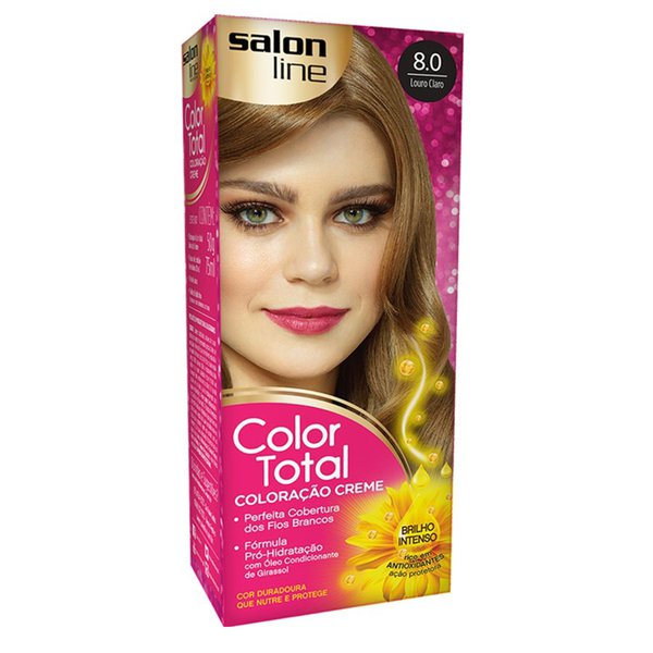 Kit Coloração Color Total 8.0 Louro Claro - Salon Line