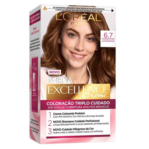 Kit Coloração Imédia Excellence 6.7 Chocolate Puro - L'Oréal