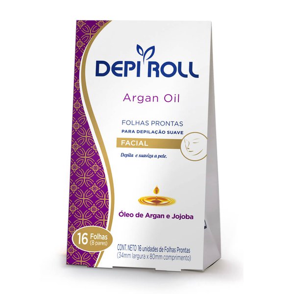 Folhas Prontas para Depilação Facial Argan Oil 8prs - Depiroll