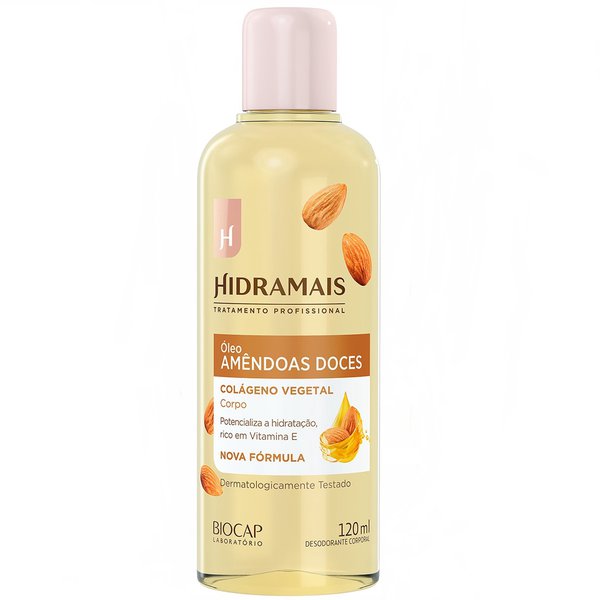 Óleo Corporal Amêndoas Doce & Colágeno 120ml - Hidramais