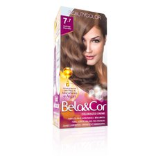 Kit Coloração Bela&Cor 7.7 Marrom Dourado - BeautyColor