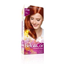 Kit Coloração Bela&Cor 7.64 Ruivo Natural - BeautyColor