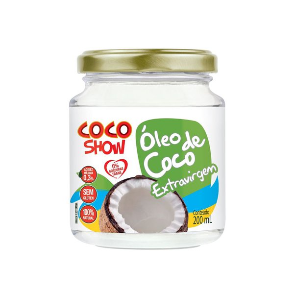 ÓLEO de Coco Extra Virgem Pote 200ml Coco Show - Copra