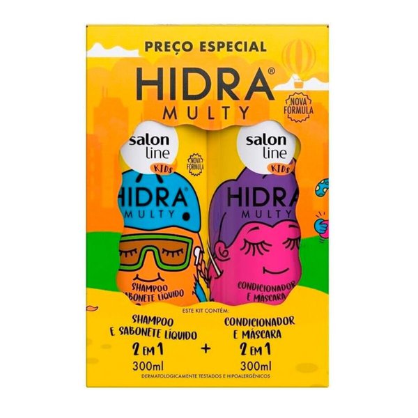 Kit Shampoo e Condicionador Hidra Multy Kids 300ml - Salon Line