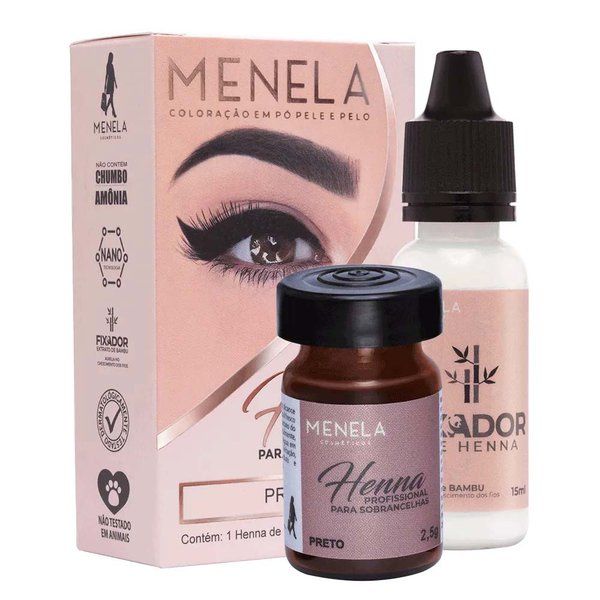 Henna para Sobrancelhas Preto 2,5g - Menela