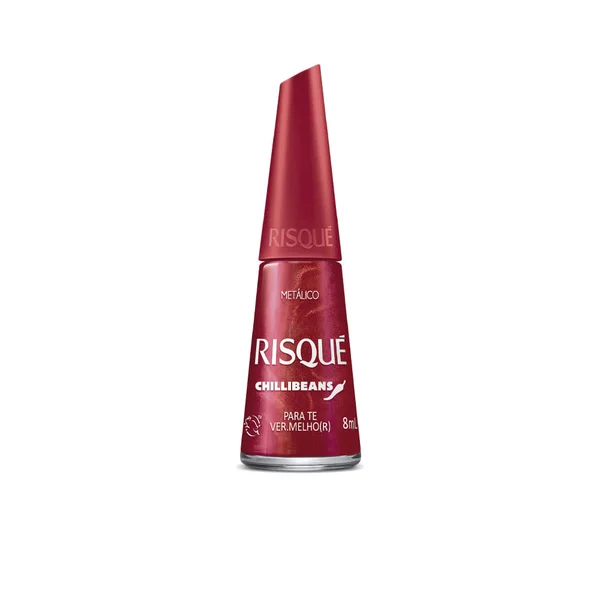 Esmalte Risqué & Chilli Beans Para Te Vermelhor Metálico 8ml