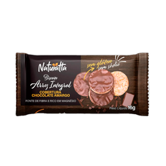 Biscoito de Arroz Naturatta Zero Açucar Cobertura Chocolate Amargo 16g